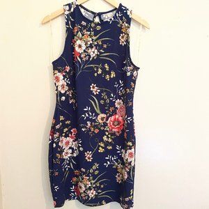 Iris Blue Floral Dress NWOT